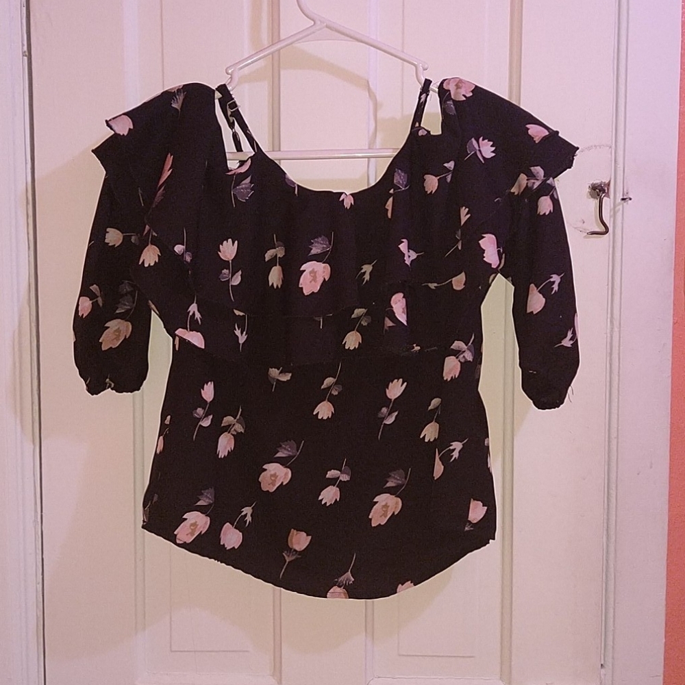 A floral blouse